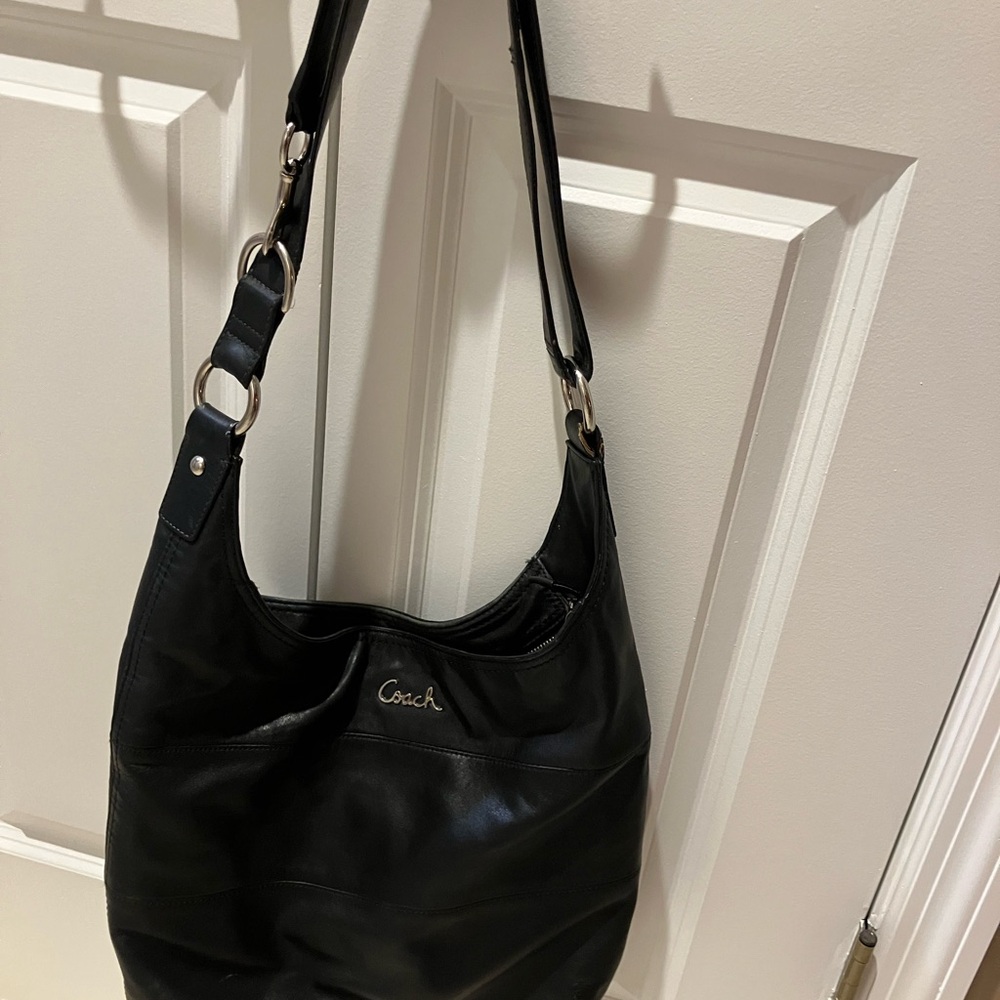 Coach Black Leather Shoulder Bag